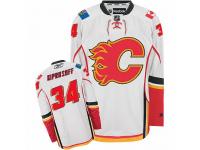 Women's Reebok NHL Calgary Flames #34 Miikka Kiprusoff Authentic Away Jersey White Reebok