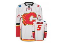 Women's Reebok NHL Calgary Flames #5 Mark Giordano Authentic Away Jersey White Reebok