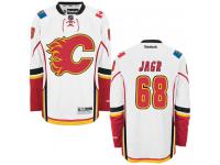 Women's Reebok NHL Calgary Flames #68 Jaromir Jagr Authentic Away Jersey White Reebok