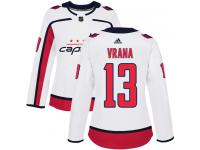 Women's Reebok Washington Capitals #13 Jakub Vrana White Away NHL Jersey
