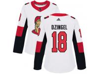 Women's Ryan Dzingel Authentic White Reebok Jersey NHL Ottawa Senators #18 Away