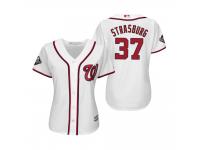 Women's Stephen Strasburg Washington Nationals White 2019 World Series Cool Base Jersey