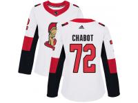 Women's Thomas Chabot Authentic White Reebok Jersey NHL Ottawa Senators #72 Away