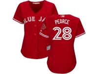 Women's Toronto Blue Jays #28 Pearce Steve Majestic Scarlet 2017 Cool Base Jersey