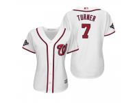 Women's Trea Turner Washington Nationals White 2019 World Series Champions Cool Base Jersey