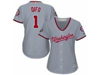 Women's Washington Nationals #1 Wilmer Difo Grey Road Cool Base 2019 World Series Champions Baseball Jersey