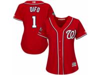 Women's Washington Nationals #1 Wilmer Difo Red Alternate 1 Cool Base 2019 World Series Champions Baseball Jersey