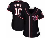 Women's Washington Nationals #10 Yan Gomes Navy Blue Alternate 2 Cool Base 2019 World Series Champions Baseball Jersey