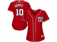 Women's Washington Nationals #10 Yan Gomes Red Alternate 1 Cool Base 2019 World Series Champions Baseball Jersey