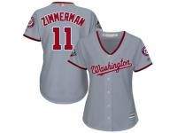 Women's Washington Nationals #11 Ryan Zimmerman Grey Road Cool Base 2019 World Series Champions Baseball Jersey