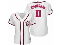 Women's Washington Nationals #11 Ryan Zimmerman White Home Cool Base 2019 World Series Champions Baseball Jersey