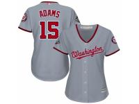 Women's Washington Nationals #15 Matt Adams Grey Road Cool Base 2019 World Series Champions Baseball Jersey