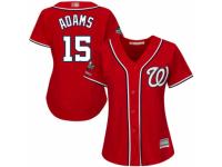 Women's Washington Nationals #15 Matt Adams Red Alternate 1 Cool Base 2019 World Series Champions Baseball Jersey