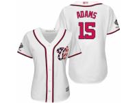 Women's Washington Nationals #15 Matt Adams White Home Cool Base 2019 World Series Champions Baseball Jersey