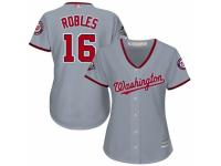 Women's Washington Nationals #16 Victor Robles Grey Road Cool Base 2019 World Series Champions Baseball Jersey