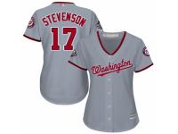 Women's Washington Nationals #17 Andrew Stevenson Grey Road Cool Base 2019 World Series Champions Baseball Jersey