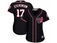 Women's Washington Nationals #17 Andrew Stevenson Navy Blue Alternate 2 Cool Base 2019 World Series Champions Baseball