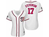 Women's Washington Nationals #17 Andrew Stevenson White Home Cool Base 2019 World Series Champions Baseball Jersey