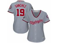 Women's Washington Nationals #19 Anibal Sanchez Grey Road Cool Base 2019 World Series Champions Baseball Jersey