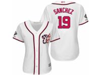 Women's Washington Nationals #19 Anibal Sanchez White Home Cool Base 2019 World Series Champions Baseball Jersey