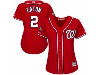 Women's Washington Nationals #2 Adam Eaton Red Alternate 1 Cool Base 2019 World Series Champions Baseball Jersey