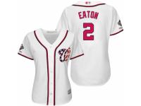 Women's Washington Nationals #2 Adam Eaton White Home Cool Base 2019 World Series Champions Baseball Jersey