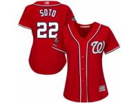 Women's Washington Nationals #22 Juan Soto Red Alternate 1 Cool Base 2019 World Series Champions Baseball Jersey