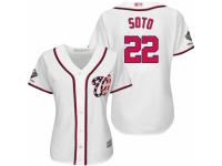 Women's Washington Nationals #22 Juan Soto White Home Cool Base 2019 World Series Champions Baseball Jersey