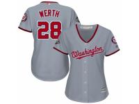 Women's Washington Nationals #28 Jayson Werth Grey Road Cool Base 2019 World Series Champions Baseball Jersey