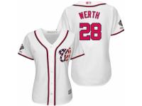 Women's Washington Nationals #28 Jayson Werth White Home Cool Base 2019 World Series Champions Baseball Jersey