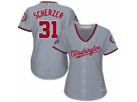 Women's Washington Nationals #31 Max Scherzer Grey Road Cool Base 2019 World Series Champions Baseball Jersey