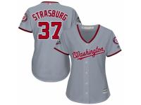 Women's Washington Nationals #37 Stephen Strasburg Grey Road Cool Base 2019 World Series Champions Baseball Jersey