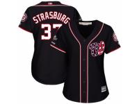 Women's Washington Nationals #37 Stephen Strasburg Navy Blue Alternate 2 Cool Base 2019 World Series Champions Baseball Jersey