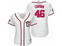 Women's Washington Nationals #46 Patrick Corbin White Home Cool Base 2019 World Series Champions Baseball Jersey