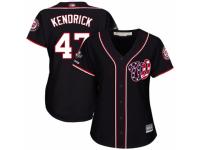 Women's Washington Nationals #47 Howie Kendrick Navy Blue Alternate 2 Cool Base 2019 World Series Champions Baseball Jersey