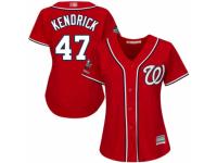 Women's Washington Nationals #47 Howie Kendrick Red Alternate 1 Cool Base 2019 World Series Champions Baseball Jersey