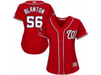 Women's Washington Nationals #56 Joe Blanton Red Alternate 1 Cool Base 2019 World Series Champions Baseball Jersey