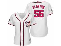 Women's Washington Nationals #56 Joe Blanton White Home Cool Base 2019 World Series Champions Baseball Jersey