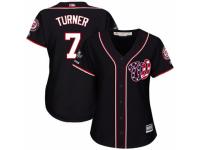 Women's Washington Nationals #7 Trea Turner Navy Blue Alternate 2 Cool Base 2019 World Series Champions Baseball Jersey