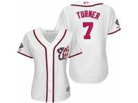 Women's Washington Nationals #7 Trea Turner White Home Cool Base 2019 World Series Champions Baseball Jersey