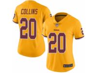 Women's Washington Redskins #20 Landon Collins Limited Gold Rush Vapor Untouchable Football Jersey