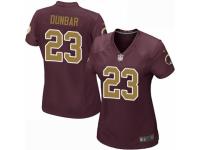 Women's Washington Redskins #23 Quinton Dunbar Game Burgundy Red Gold Number Alternate 80TH Anniversary Football Jersey