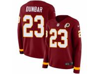 Women's Washington Redskins #23 Quinton Dunbar Limited Burgundy Therma Long Sleeve Football Jersey