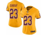 Women's Washington Redskins #23 Quinton Dunbar Limited Gold Rush Vapor Untouchable Football Jersey