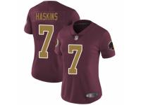 Women's Washington Redskins #7 Dwayne Haskins Burgundy Red Gold Number Alternate 80TH Anniversary Vapor Untouchable Limited Player Football Jersey