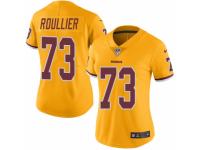 Women's Washington Redskins #73 Chase Roullier Limited Gold Rush Vapor Untouchable Football Jersey