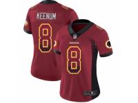 Women's Washington Redskins #8 Case Keenum Limited Red Rush Drift Fashion Football Jersey
