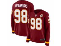 Women's Washington Redskins #98 Matt Ioannidis Limited Burgundy Therma Long Sleeve Football Jersey