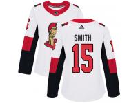 Women's Zack Smith Authentic White Reebok Jersey NHL Ottawa Senators #15 Away