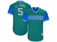 Youth 2017 Little League World Series Seattle Mariners #5 Guillermo Heredia El Conde Aqua Jersey